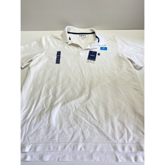 izod Polo Shirt Mens White Golf T-Shirt Collared Size Large, New - Picture 8 of 12